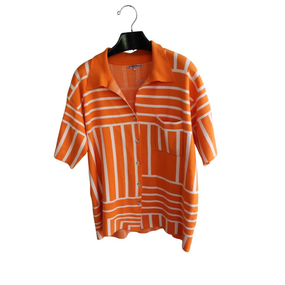 Bailey Rose Sweater Short Sleeve Orange Ladies Small S w/ Tags 93334